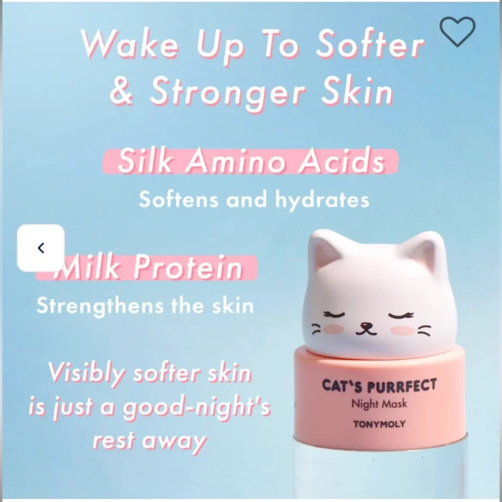Tony Moly Cat's Purrfect Night Mask - Pink and White